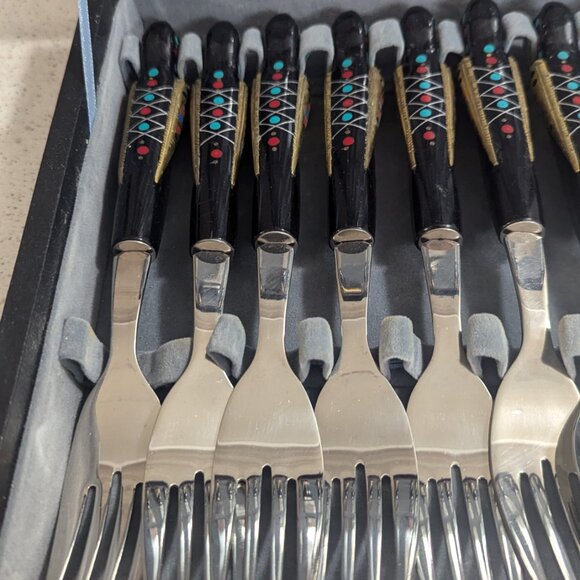 Vintage Alfred Haddad Firebird Phoenix Bird Handle Cutlery - 18 piece set - Picture 4 of 10